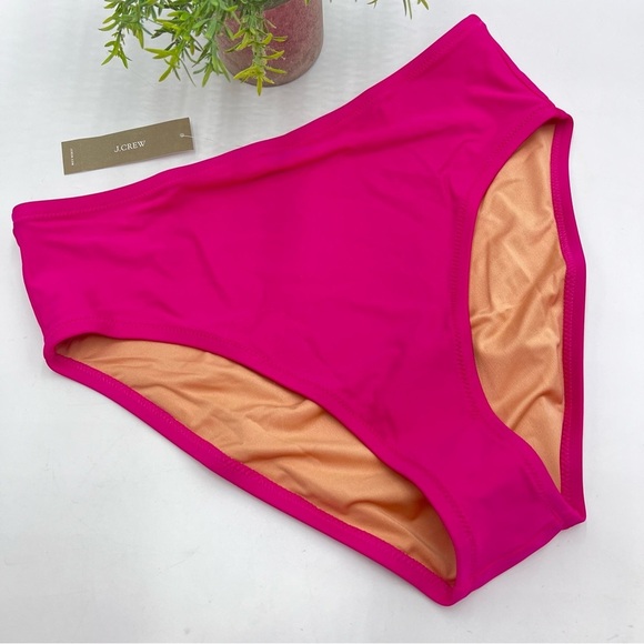 J.‎ Crew Hallie Bikini Bottom NWT Radiant Fuchsia Pink BM642 Beach - Picture 1 of 4